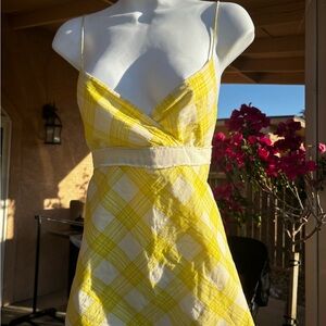 J. Crew Cream and Yellow babydoll top